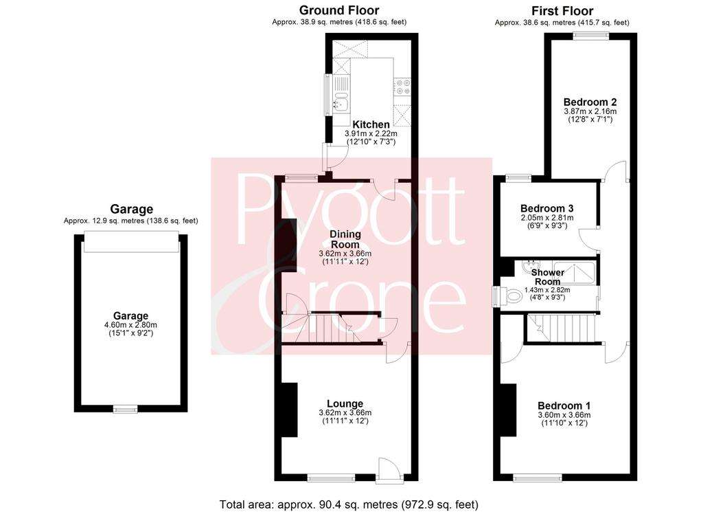 3 bedroom end of terrace house for sale - floorplan