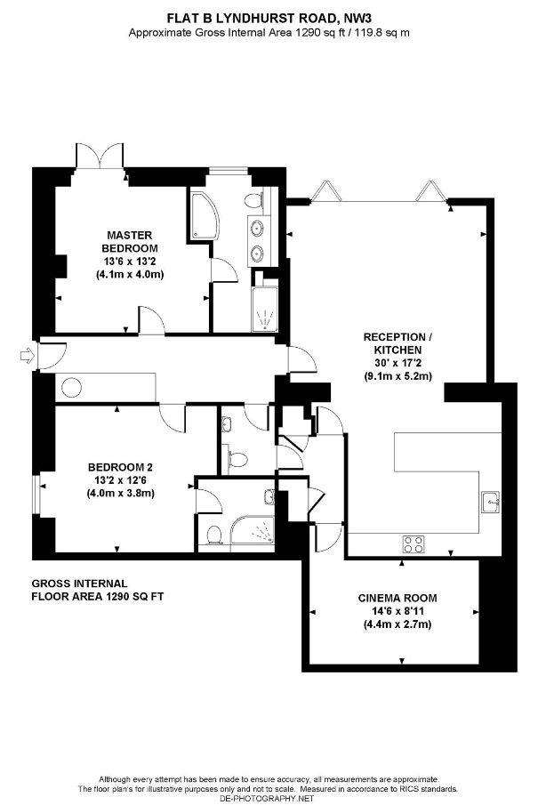 2 bedroom flat to rent - floorplan