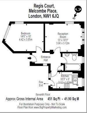 1 bedroom flat to rent - floorplan