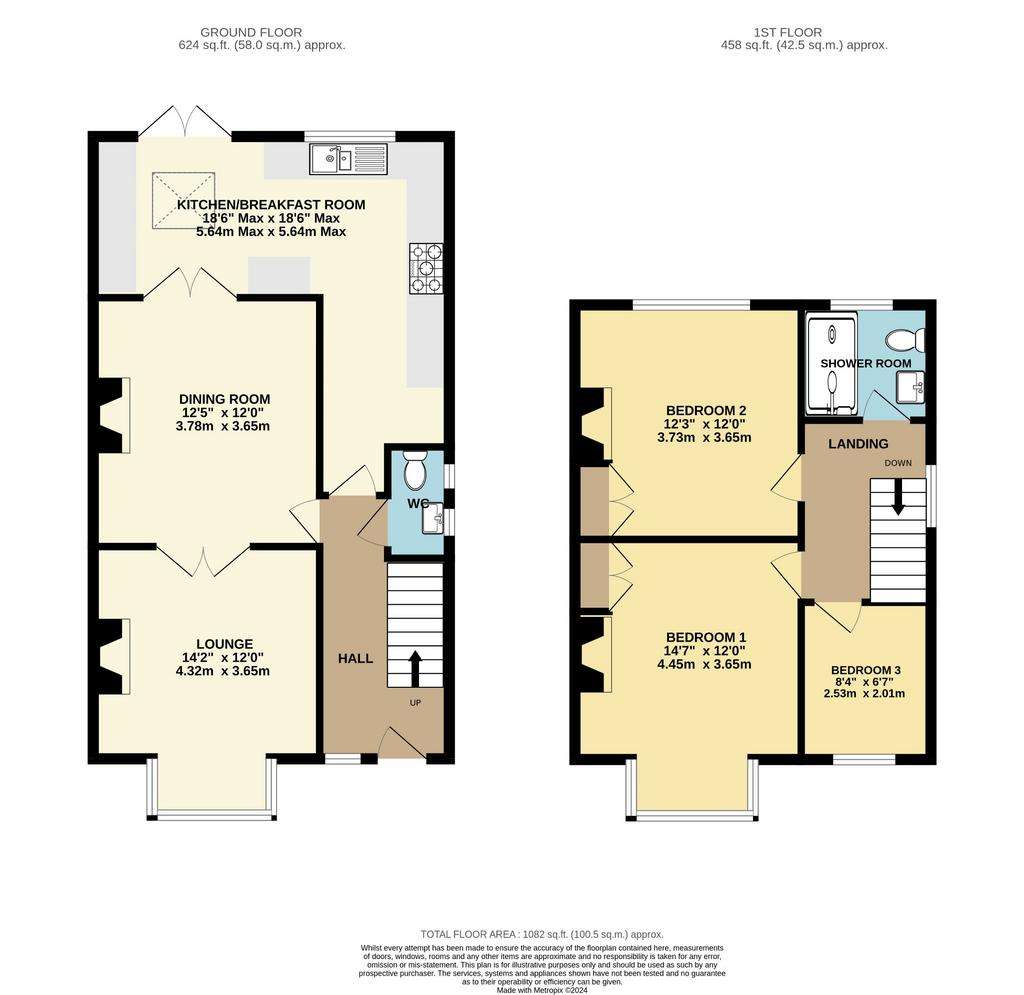 3 bedroom semi-detached house for sale - floorplan