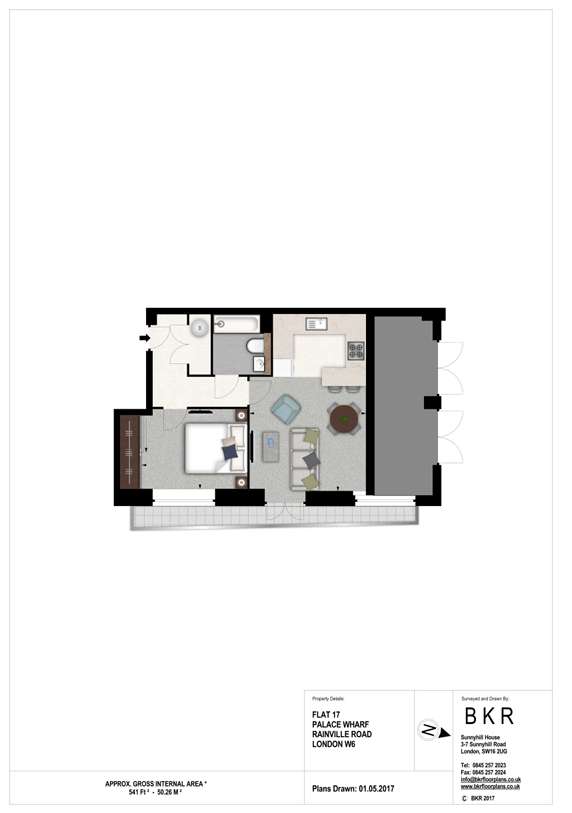 1 bedroom flat to rent - floorplan