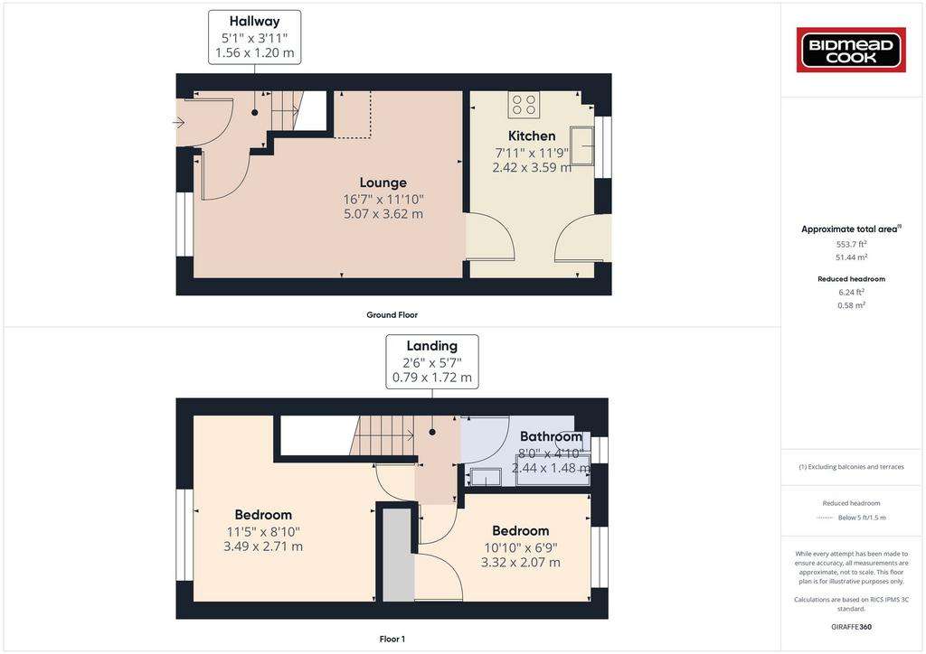 2 bedroom terraced house for sale - floorplan