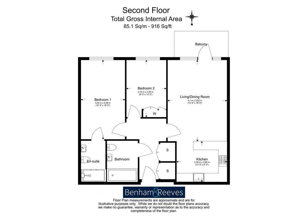 2 bedroom flat to rent - floorplan