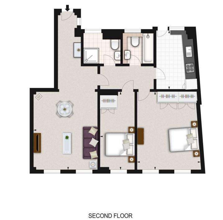 2 bedroom flat to rent - floorplan