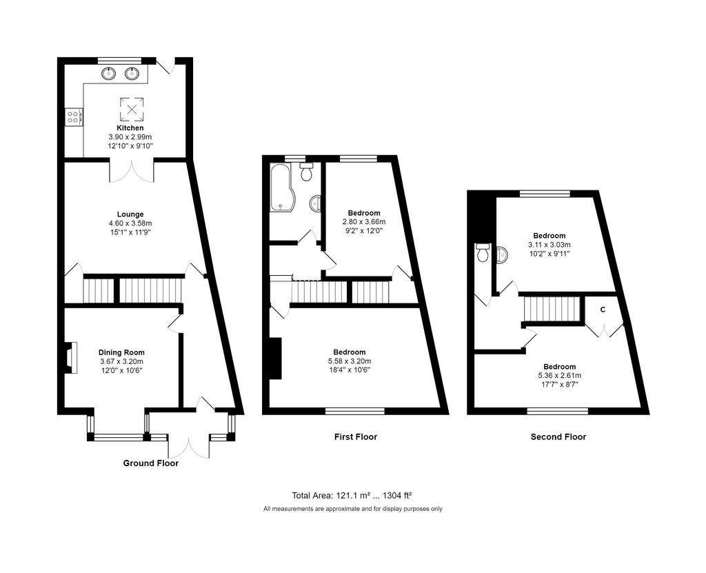 4 bedroom terraced house for sale - floorplan