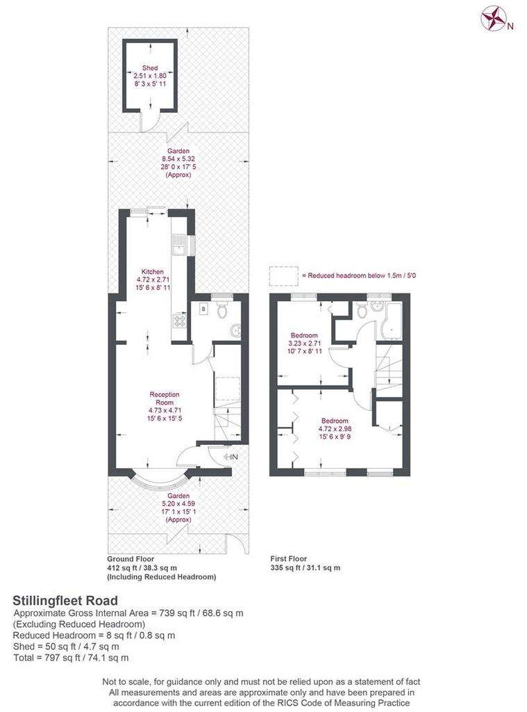 2 bedroom terraced house for sale - floorplan