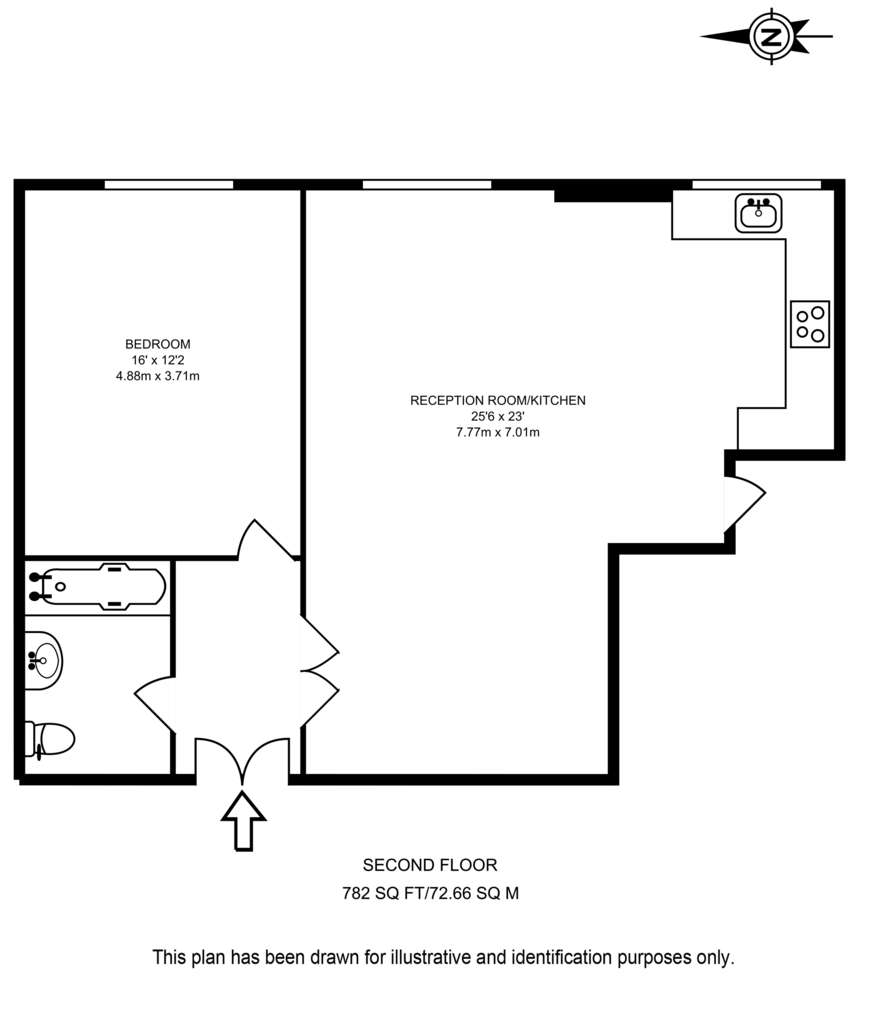 1 bedroom flat to rent - floorplan