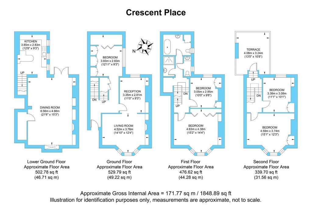 4 bedroom terraced house to rent - floorplan