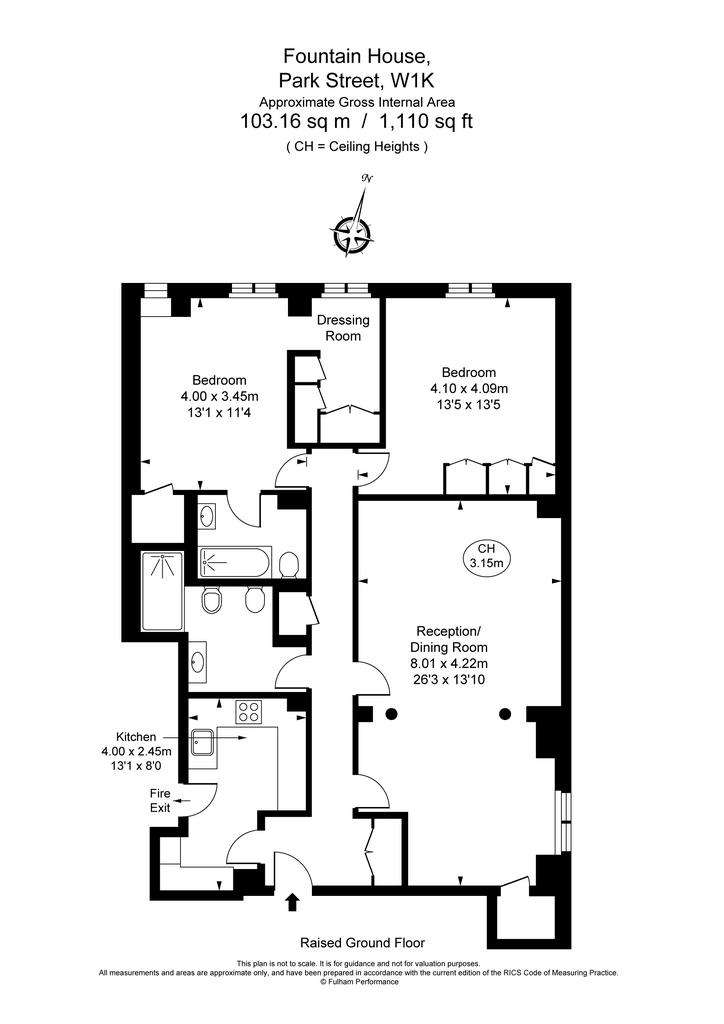 2 bedroom flat to rent - floorplan