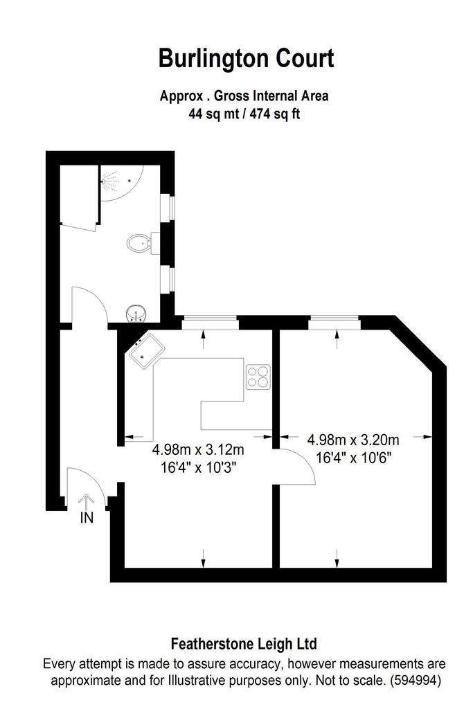 1 bedroom flat to rent - floorplan