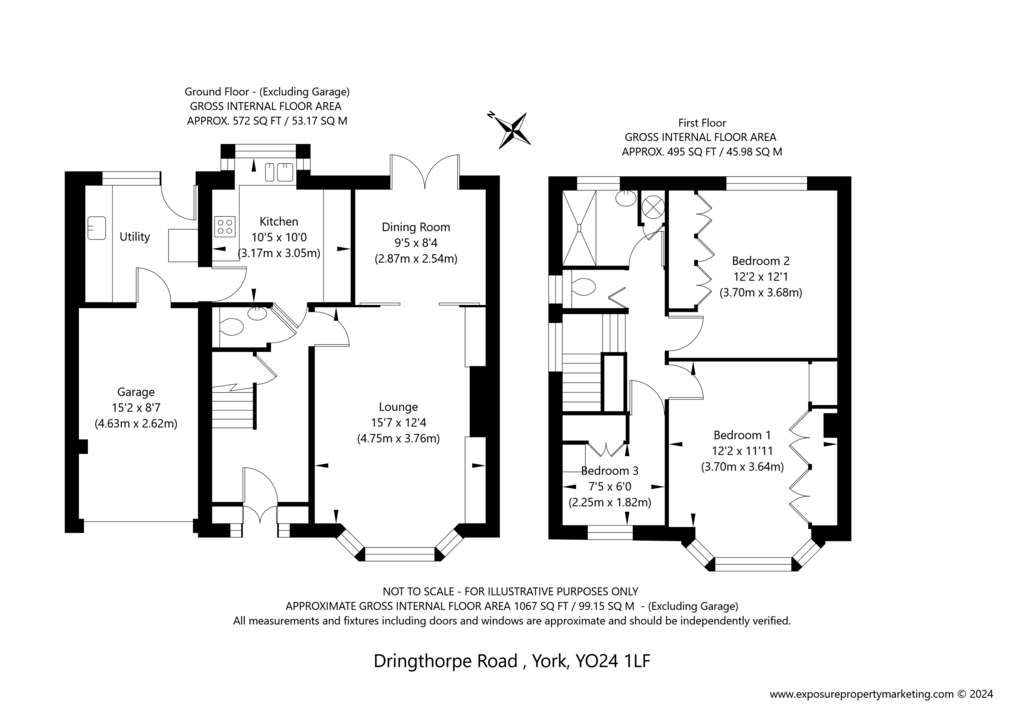 3 bedroom semi-detached house for sale - floorplan