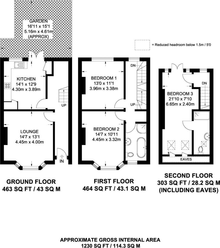 3 bedroom terraced house to rent - floorplan