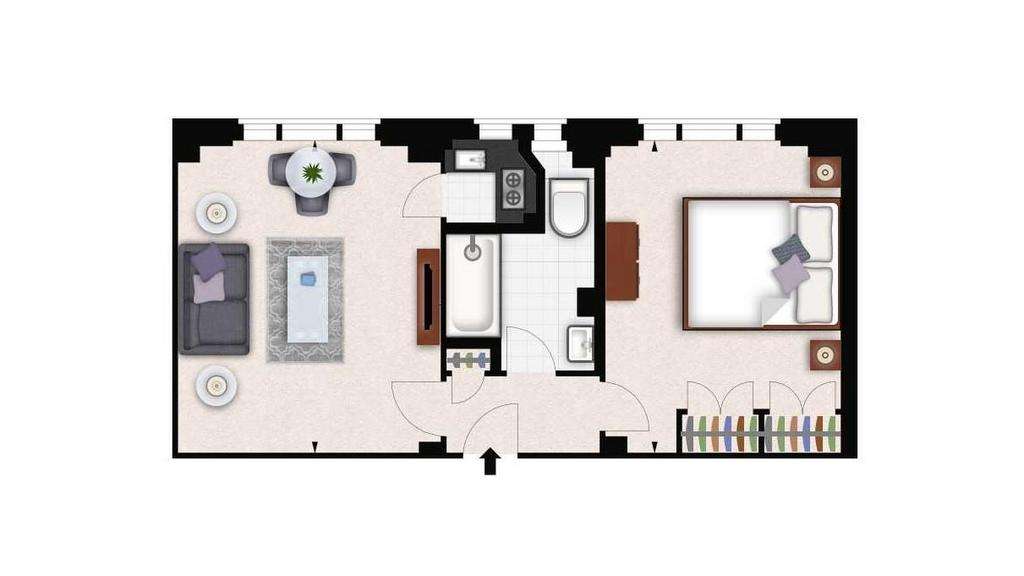 1 bedroom flat to rent - floorplan