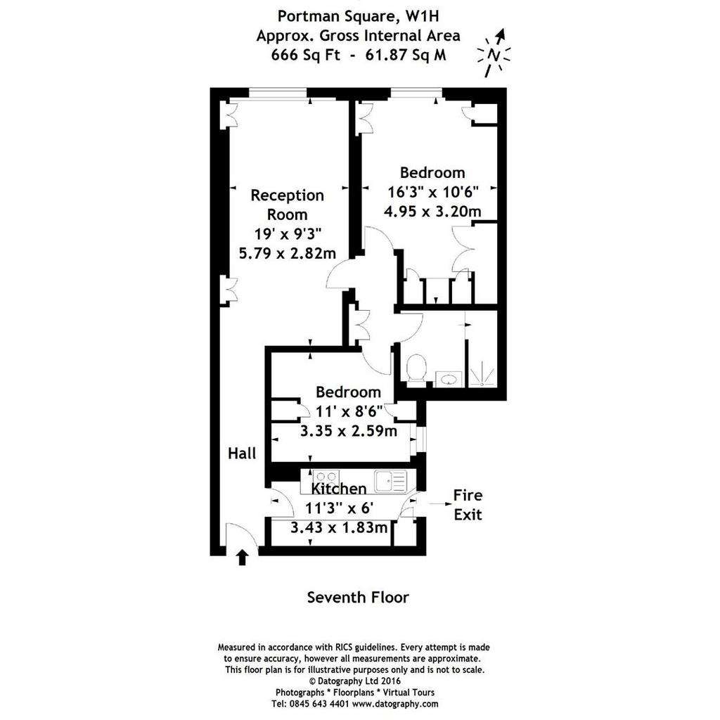 2 bedroom flat to rent - floorplan