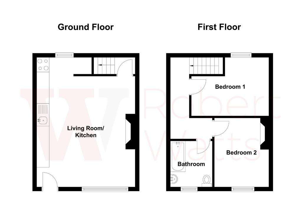 2 bedroom terraced house for sale - floorplan