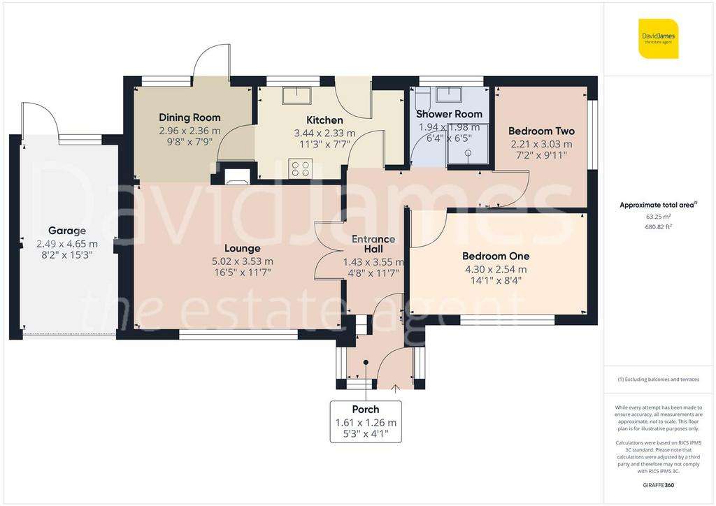 2 bedroom detached bungalow for sale - floorplan