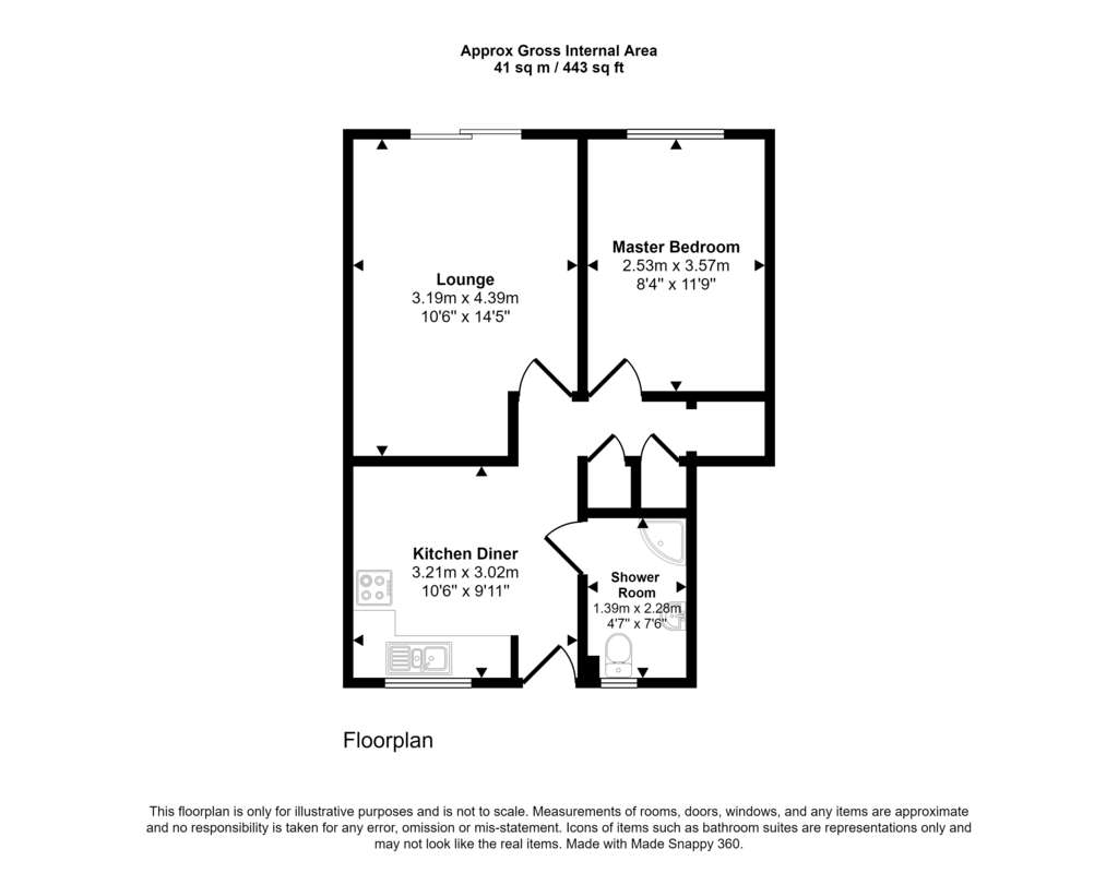 1 bedroom flat for sale - floorplan