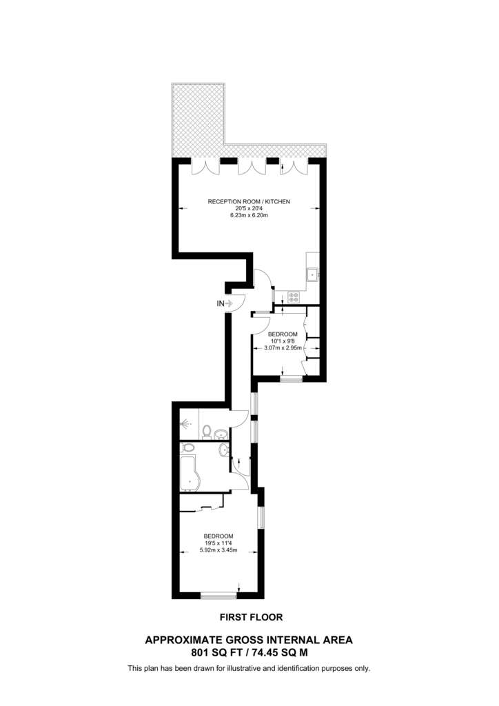 2 bedroom flat to rent - floorplan