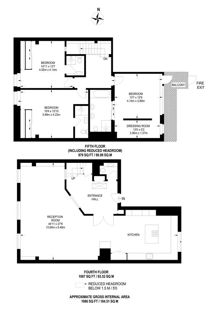 3 bedroom maisonette to rent - floorplan