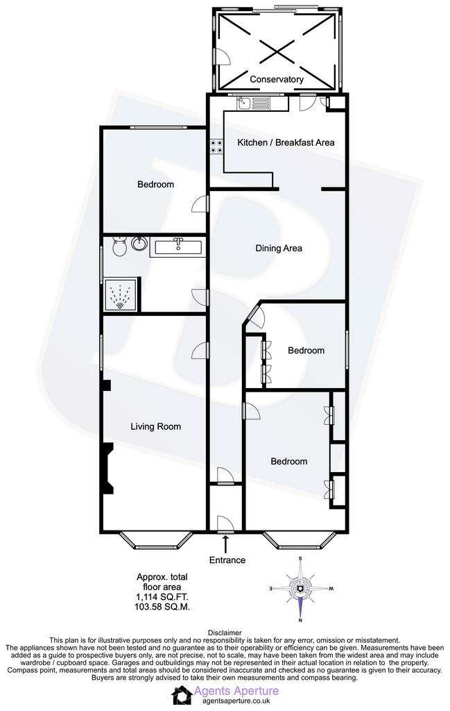 3 bedroom detached bungalow for sale - floorplan