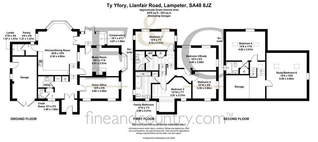 6 bedroom detached house for sale - floorplan