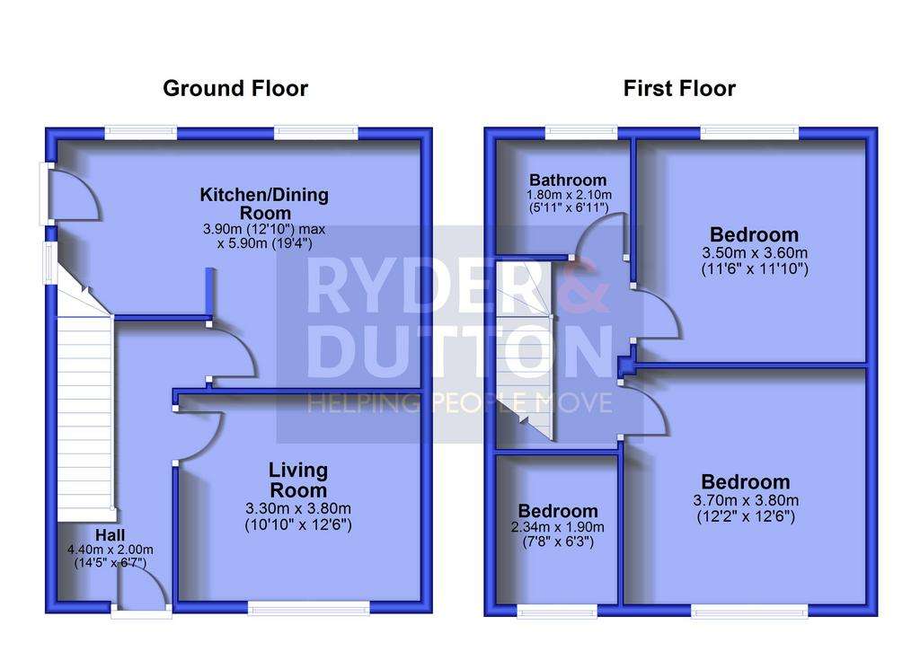 3 bedroom semi-detached house for sale - floorplan