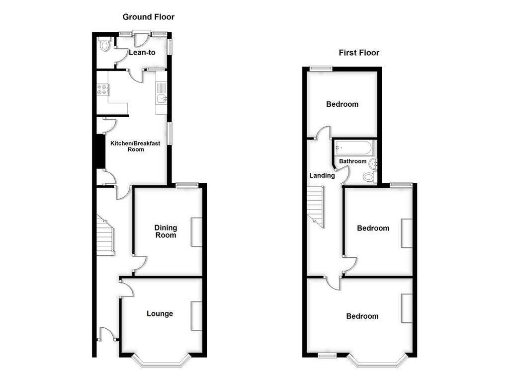 3 bedroom terraced house for sale - floorplan