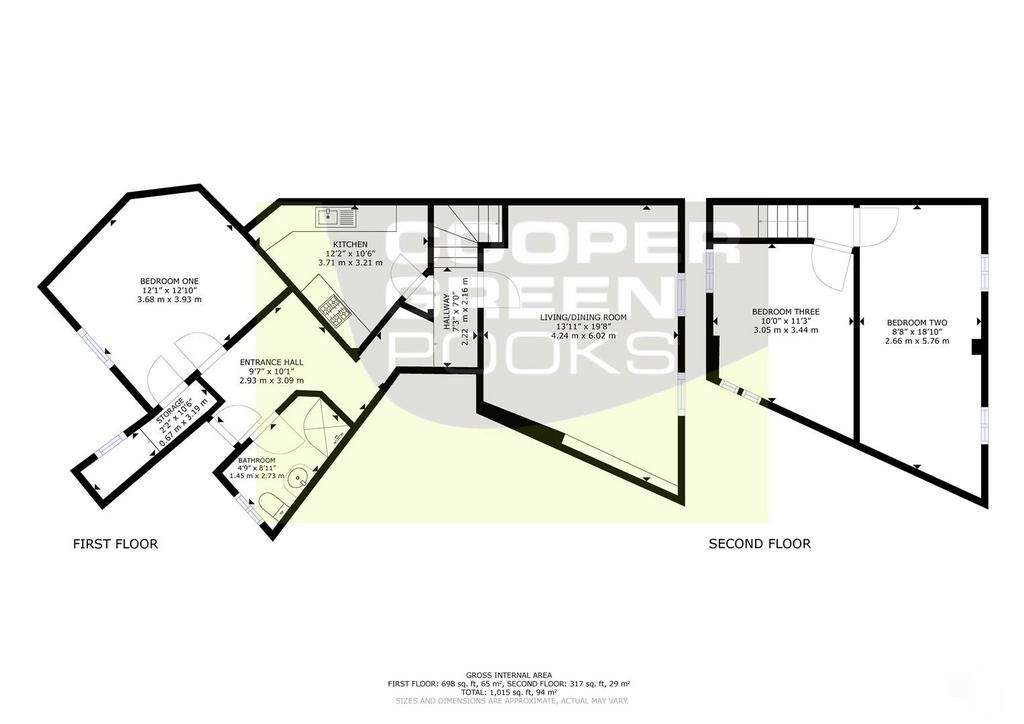 3 bedroom flat to rent - floorplan