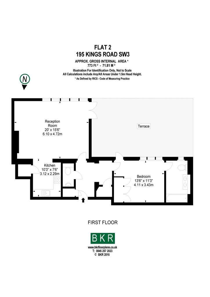 1 bedroom flat to rent - floorplan