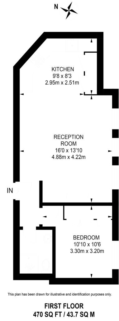 1 bedroom flat to rent - floorplan