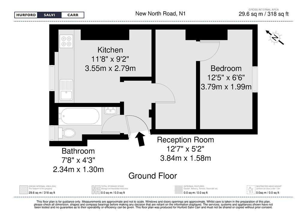 1 bedroom flat to rent - floorplan