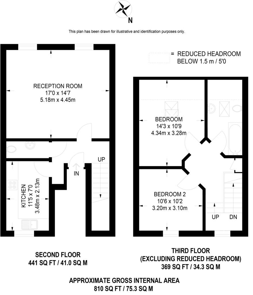 2 bedroom flat to rent - floorplan