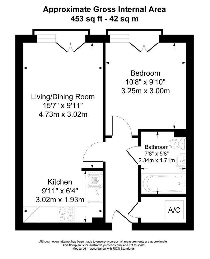 1 bedroom flat for sale - floorplan