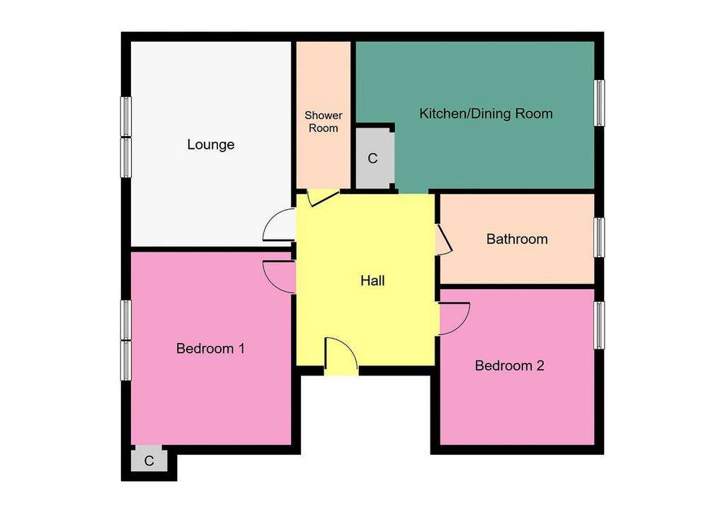 2 bedroom ground floor flat for sale - floorplan