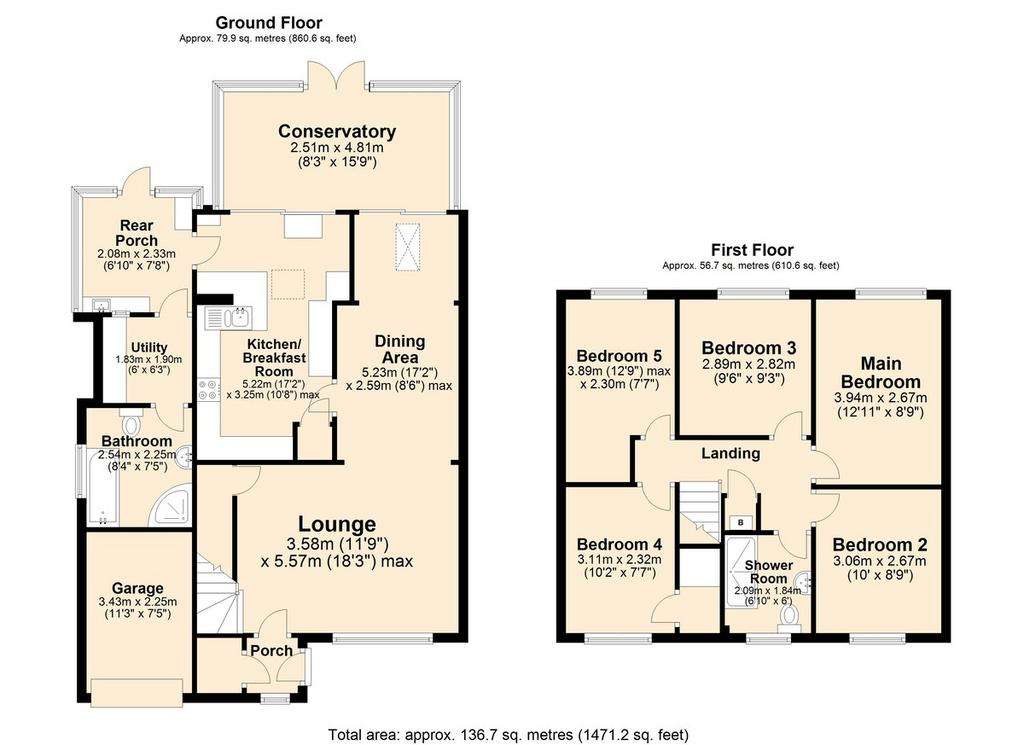 5 bedroom semi-detached house for sale - floorplan