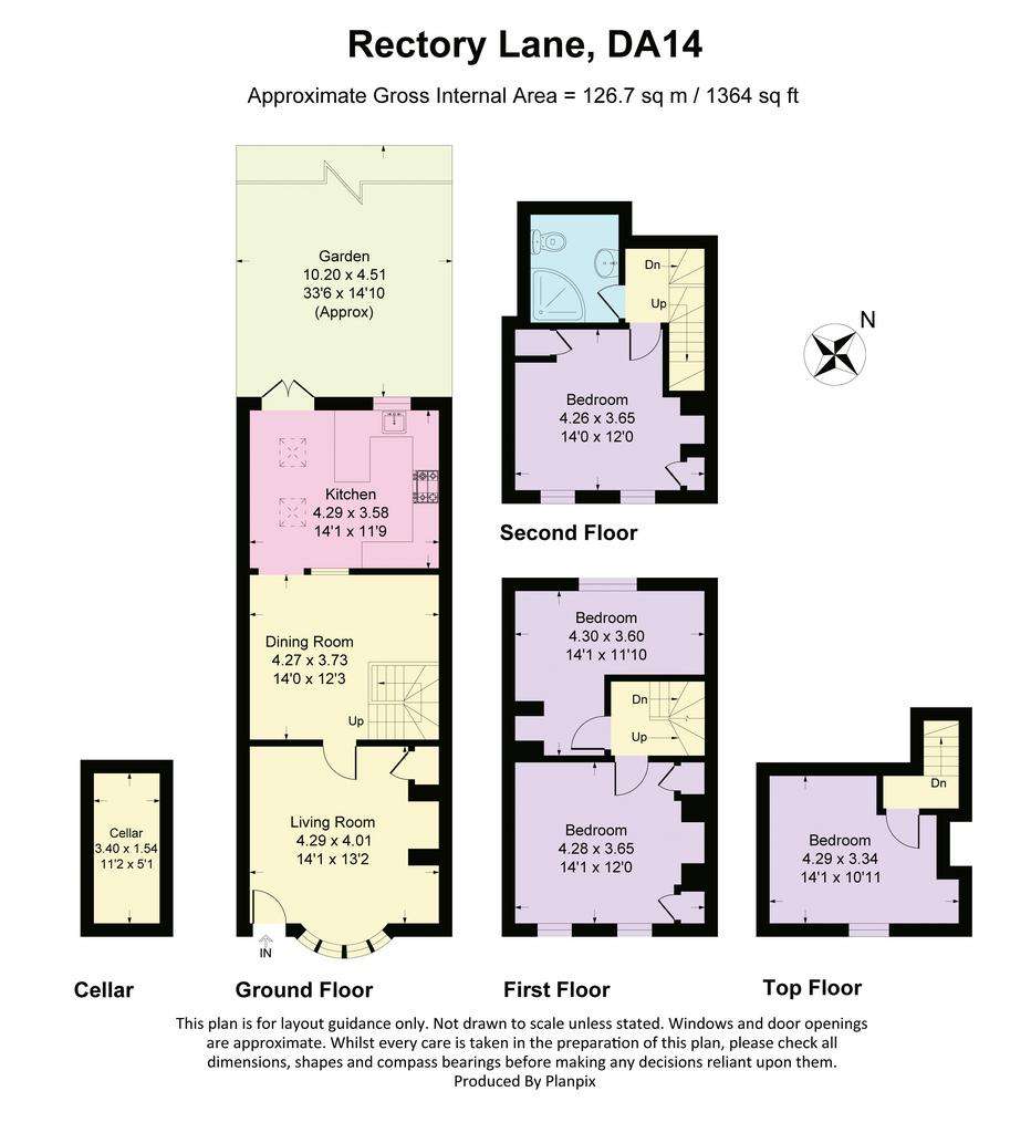 4 bedroom terraced house for sale - floorplan