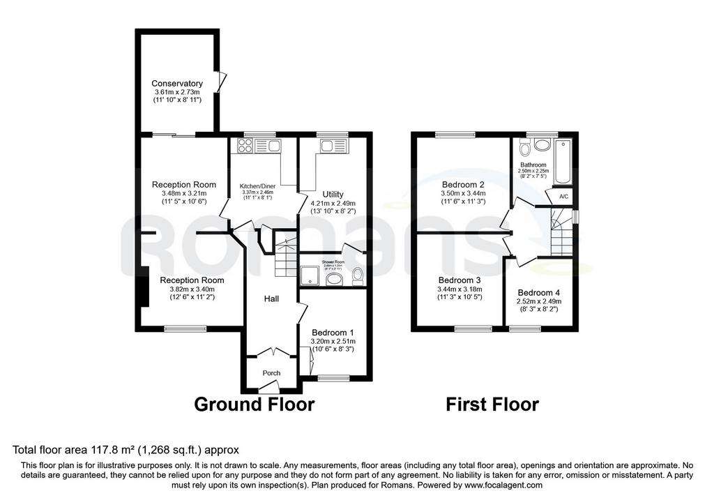 4 bedroom detached house to rent - floorplan