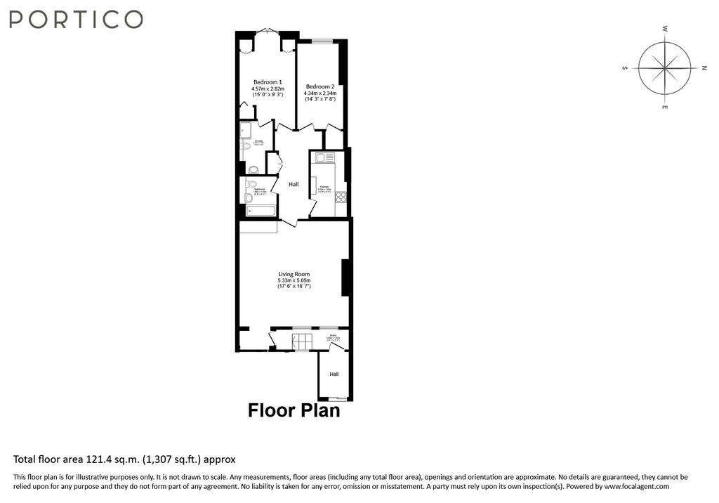 2 bedroom flat to rent - floorplan