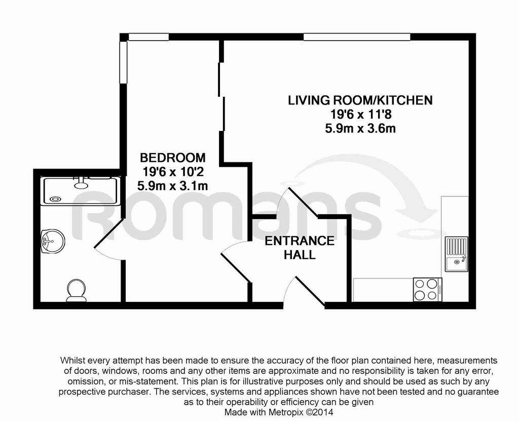 1 bedroom flat to rent - floorplan