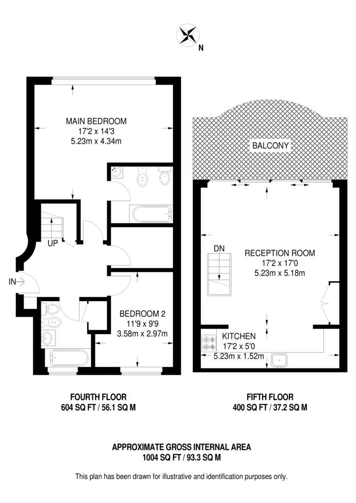 2 bedroom flat to rent - floorplan