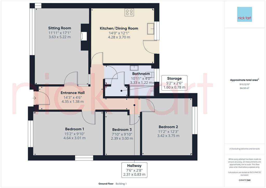 3 bedroom detached bungalow for sale - floorplan