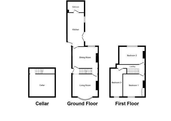 3 bedroom terraced house for sale - floorplan