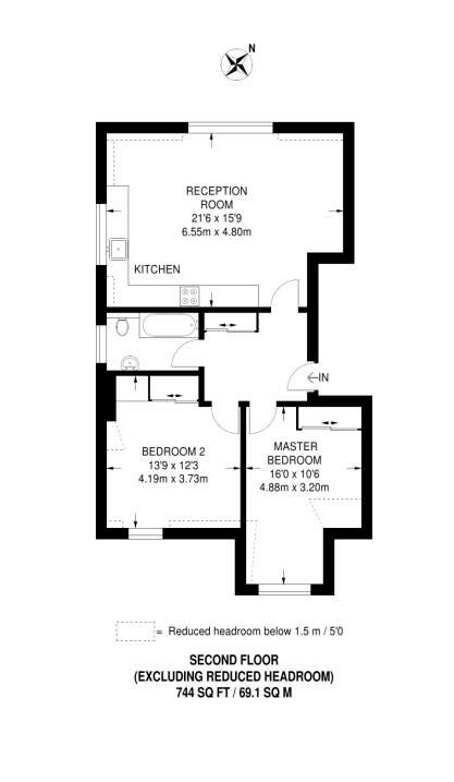 2 bedroom flat to rent - floorplan