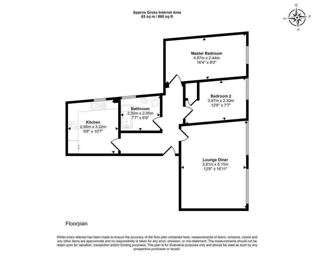 2 bedroom flat for sale - floorplan