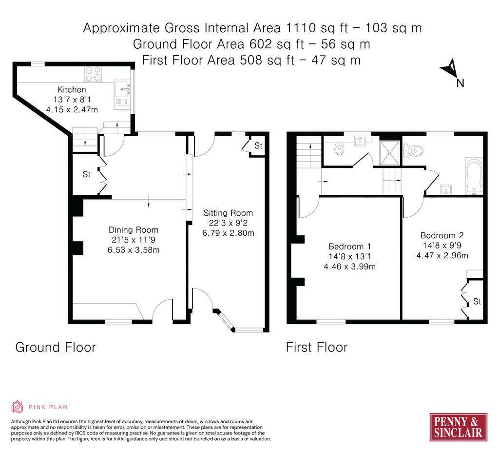 2 bedroom end of terrace house to rent - floorplan