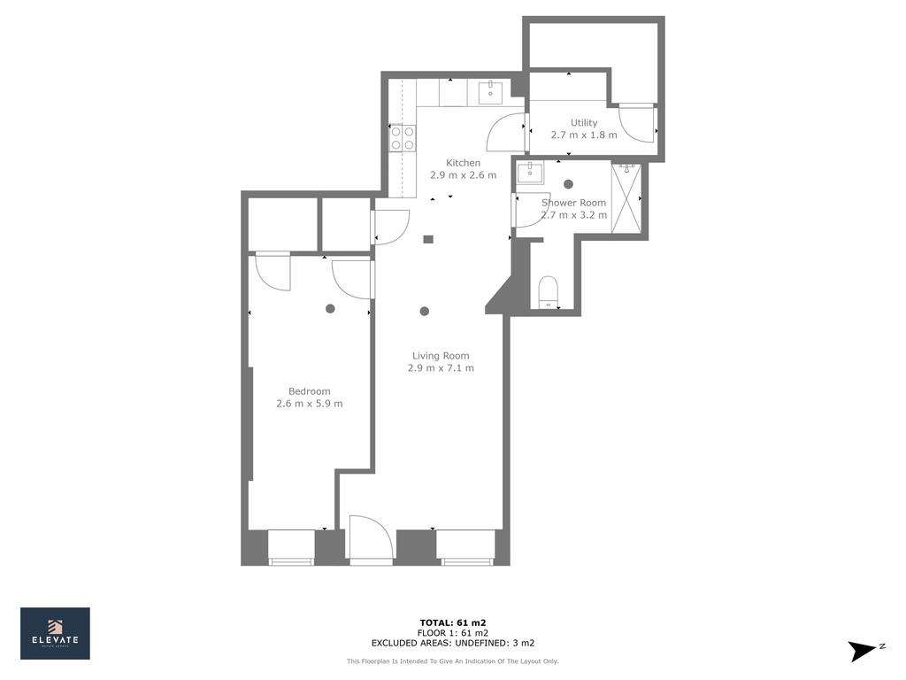 1 bedroom flat for sale - floorplan