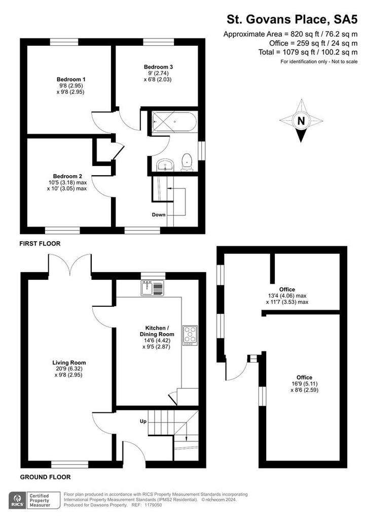 3 bedroom semi-detached house for sale - floorplan