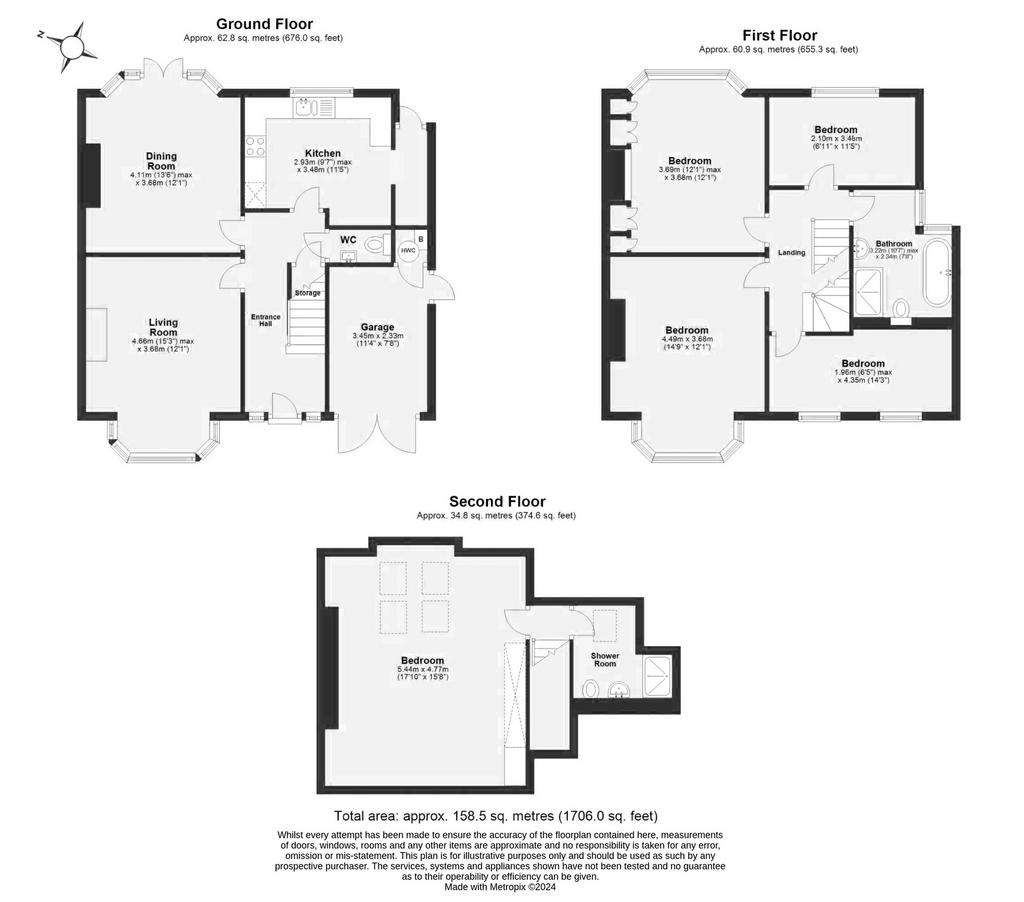 5 bedroom semi-detached house for sale - floorplan