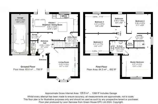 4 bedroom detached house to rent - floorplan