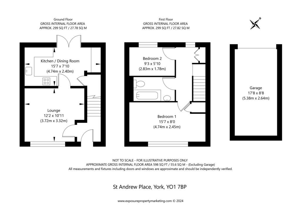 2 bedroom terraced house for sale - floorplan